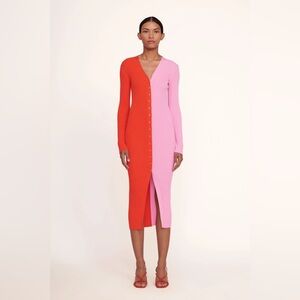 Staud Shoko Sweater Dress Poppy Rosebud in XS